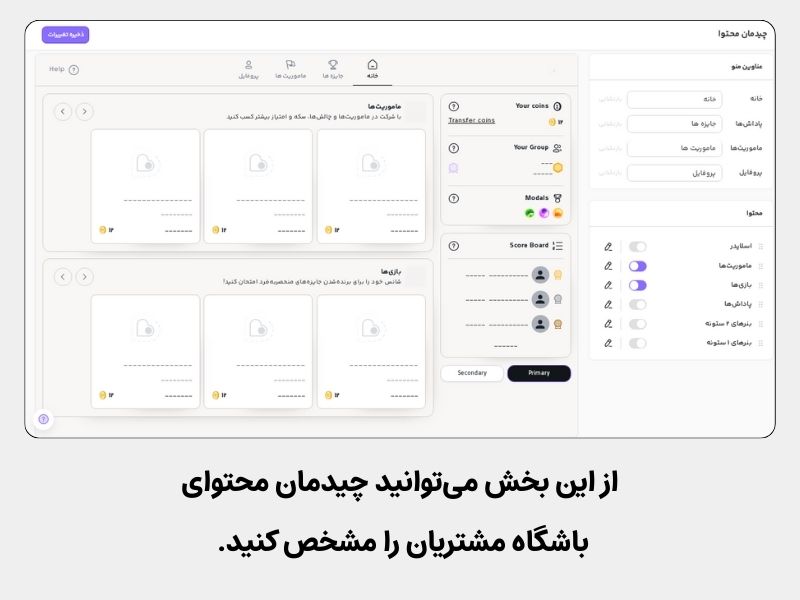 تعیین چینش محتوایی برای راه اندازی باشگاه مشتریان لژیون