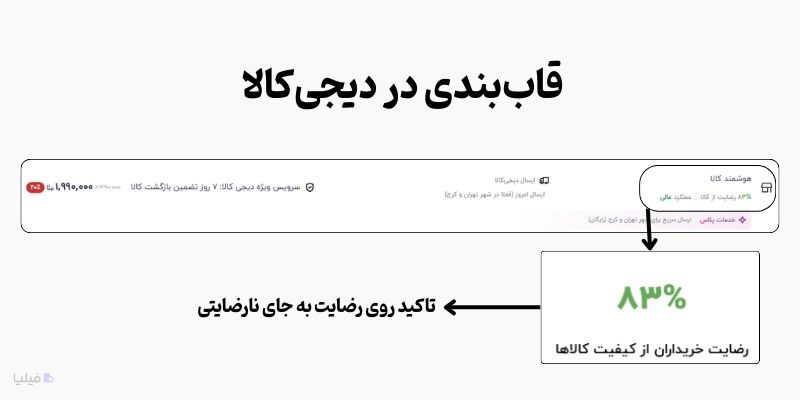 تکنیک قاببندی در دیجیکالا برای متقاعد سازی مشتری برای خرید